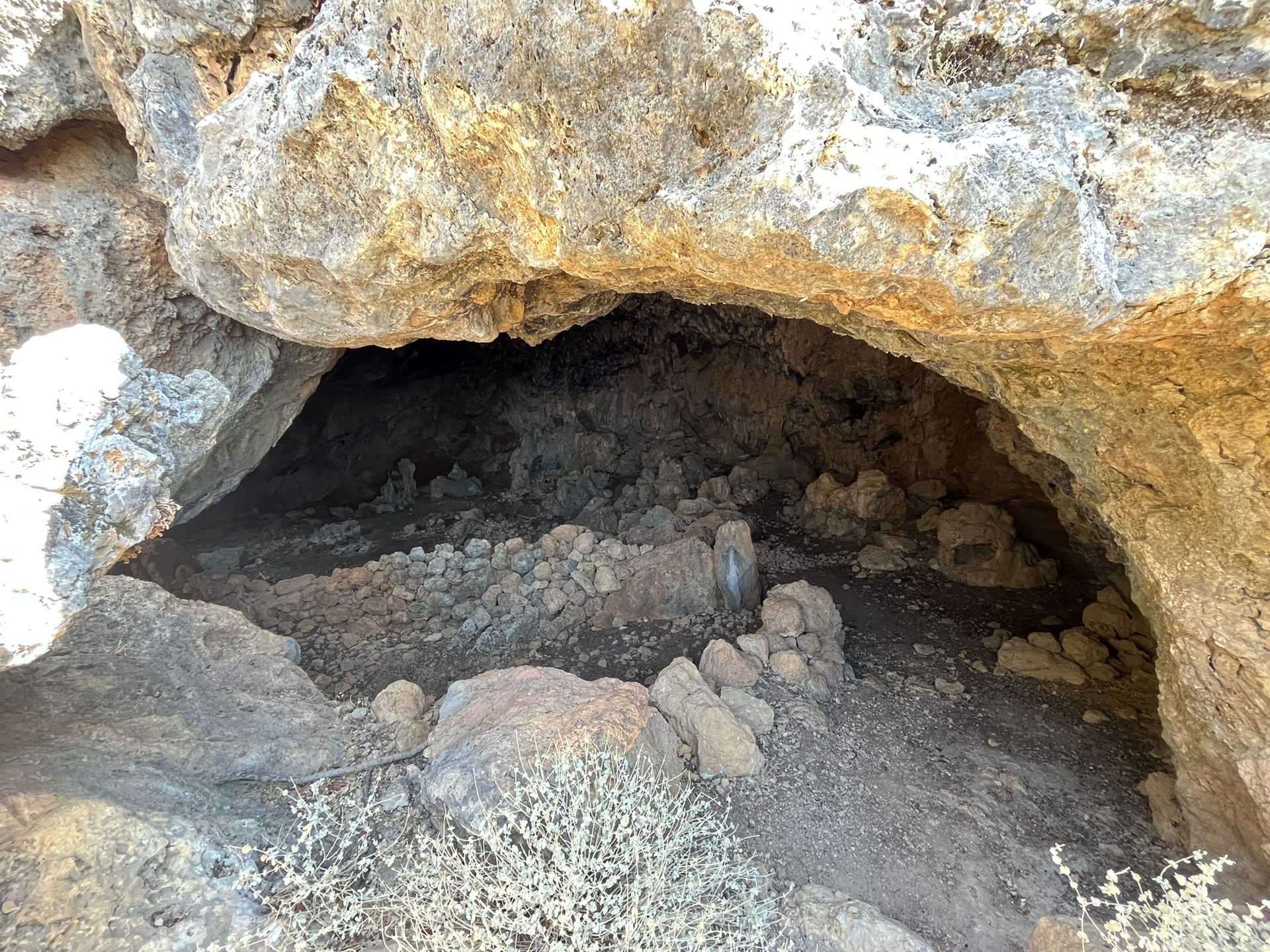The dark mouth of the Polyphemus cave