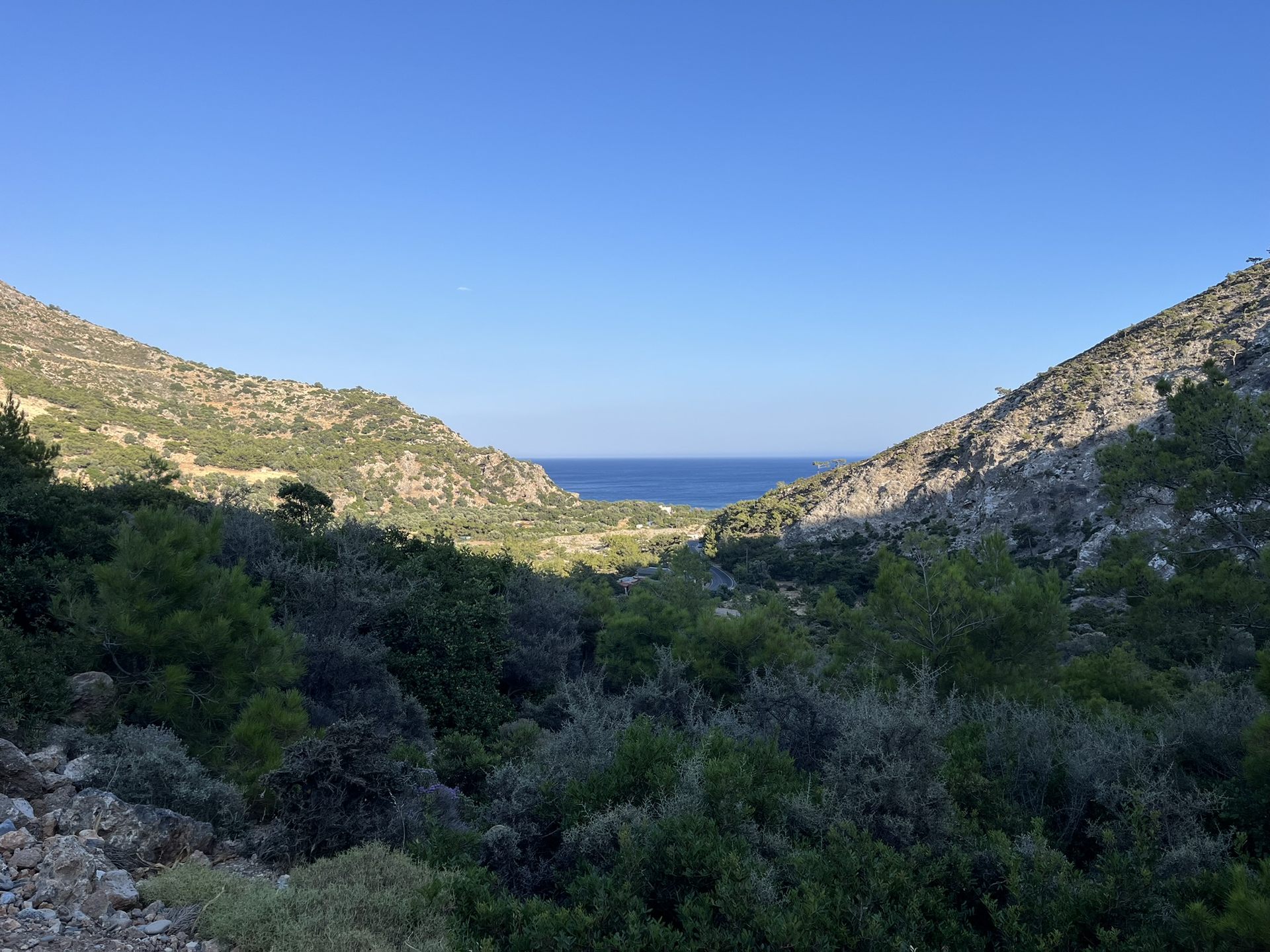 The valley opening to the sea above Sougia