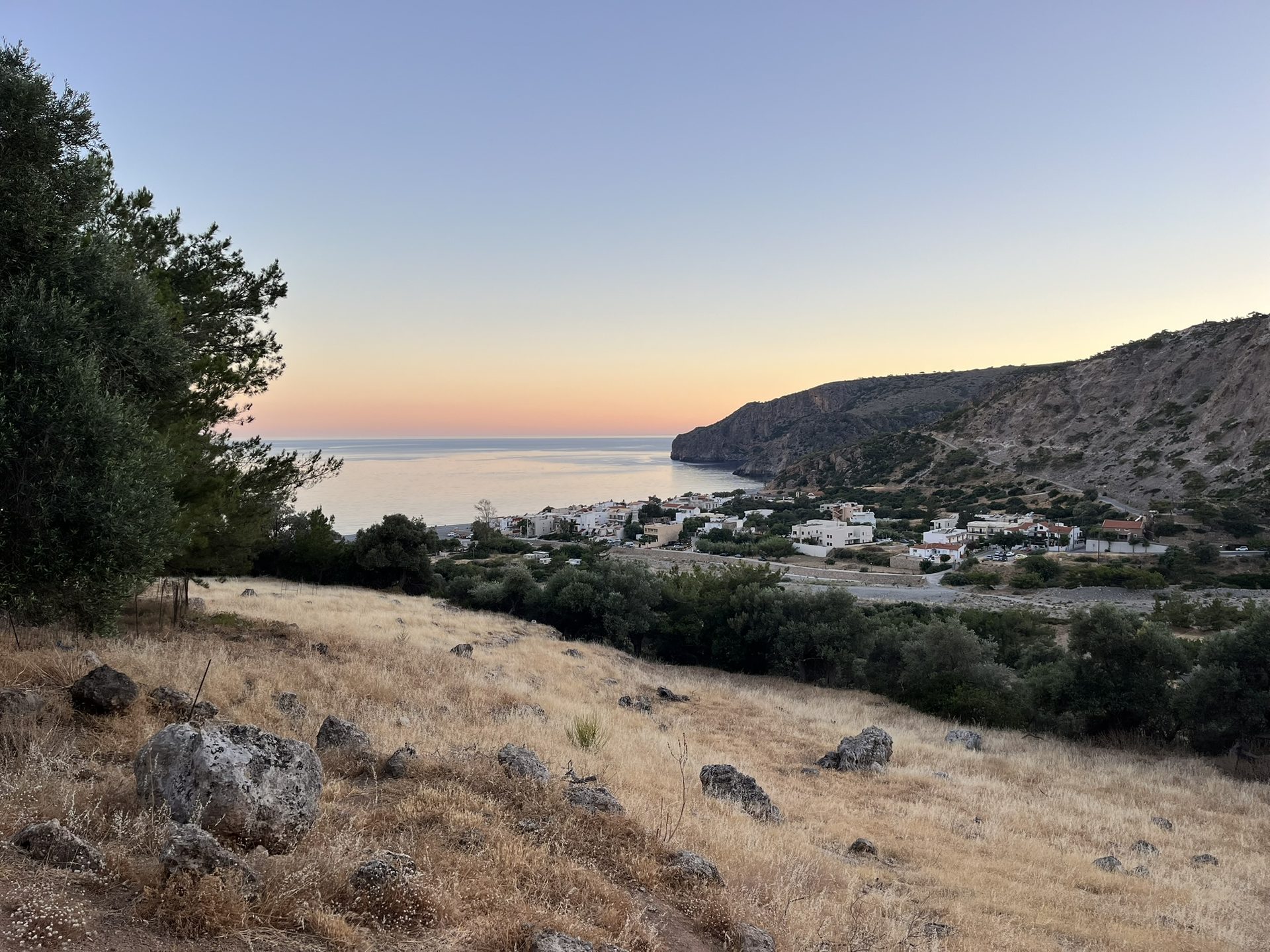 Sougia at dusk from the hill