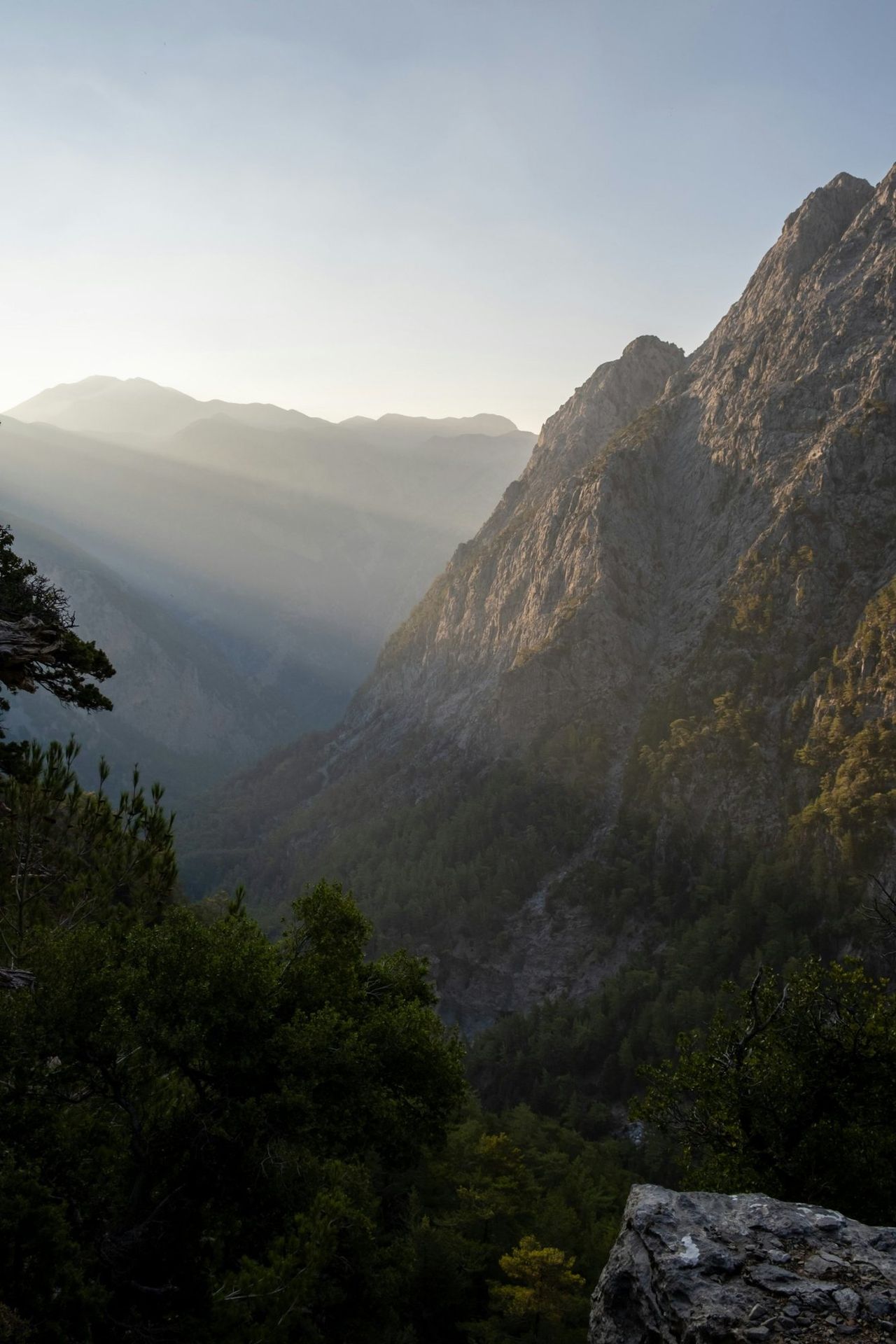 Early light over the Samaria gorge, seen from above