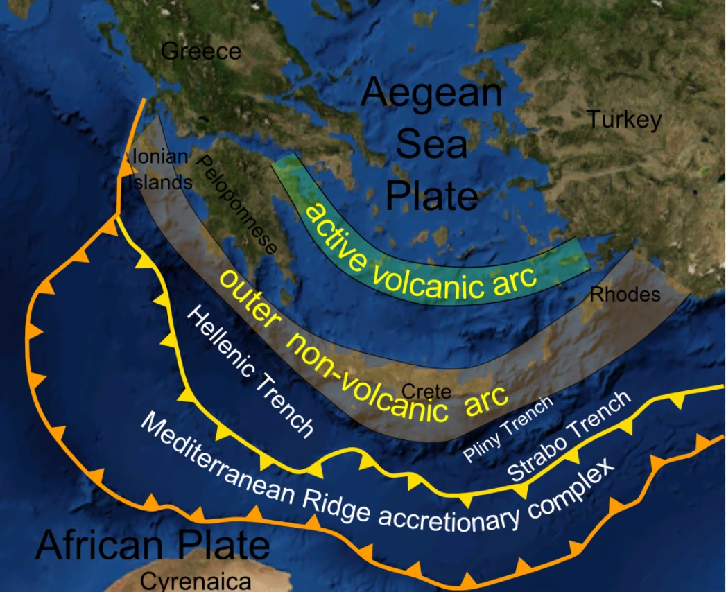 Map of the Hellenic Trench south of Crete
